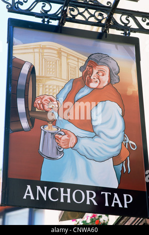 England, London, Anchor Tap Pub Sign Stock Photo