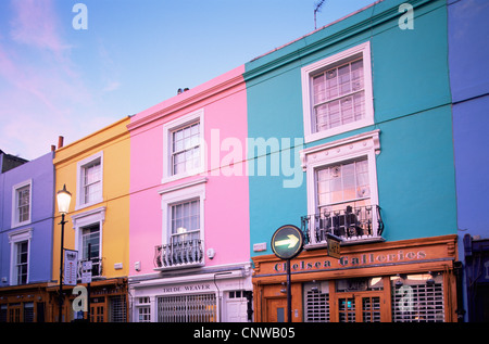 England, London, Notting Hill, Colourful Houses in Lancaster Road Stock ...