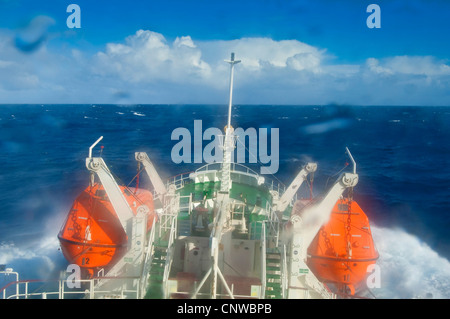 view from the bridge of the 'Antarctic Dream' at the Drake Passage at the South Polar Ocean, Antarctica Stock Photo