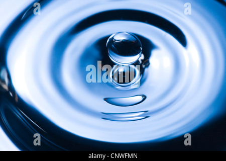 Water droplet causing ripples. Stock Photo