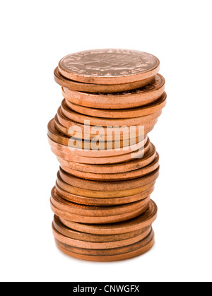 Pennies (British). Stock Photo