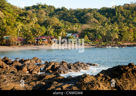 Beach and rocks near Montezuma, Nicoya Peninsula, Costa Rica, Central America  Stock Photo