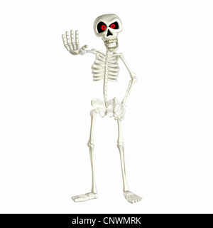 Illustration of a skeleton cartoon isolated on a white background Stock Photo