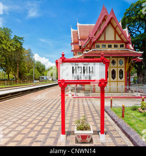 An image of the Hua Hin train station in Thailand. Stock Photo