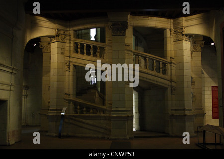 Renaissance Art. France. 16th century. Castle of Chambord. Double-helix staircase. Loire Valley. Stock Photo