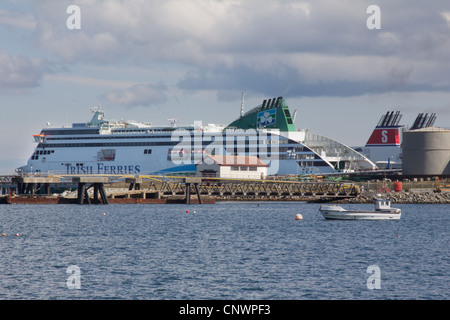 Irish Ferries Ulysses in the harbour at Holyhead, Anglesey Stock Photo