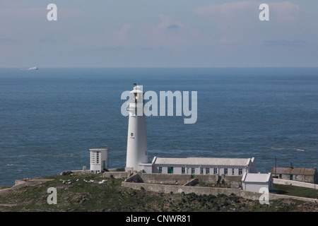 Ynys Lawd, South Stack island and lighthouse near Caergybi, Holyhead, Ynys Môn, Anglesey, Wales Stock Photo
