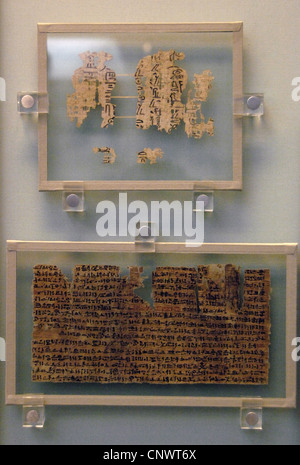 Egyptian writing on papyrus. Stock Photo