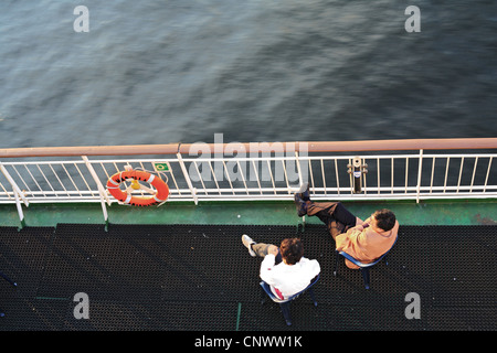 Tourists on the ferry from Finland to Sweden, Finland, Baltic Sea Stock Photo