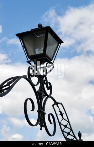 Old fashioned wrought iron street lamp taken on Widcombe Hill in Bath, uk Stock Photo