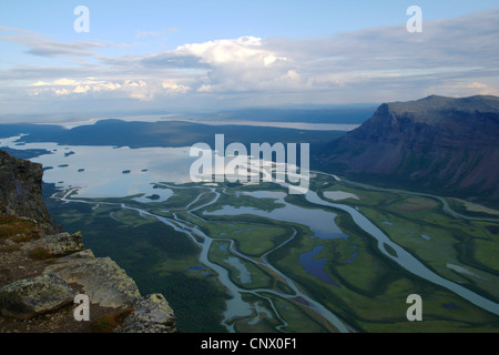 Rapa River delta in Rapa Valley, Sweden, Sarek National Park Stock Photo