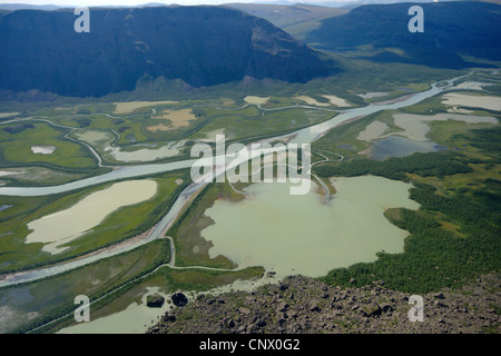 Rapa River delta in Rapa Valley, Sweden, Sarek National Park Stock Photo