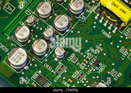 Populated PCB'S used in the assembly of PBX telephone exchange systems. Stock Photo