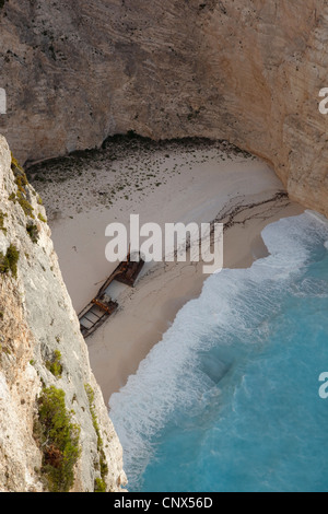 ship Panagiotis on Ship Wreck Beach, Greece, Zakynthos, Ionian Islands, Zant Stock Photo