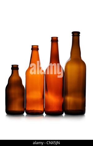 Various bottles isolated over the white background Stock Photo