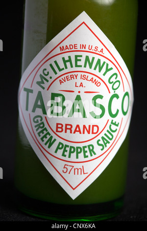 Tabasco Green Pepper Sauce Stock Photo