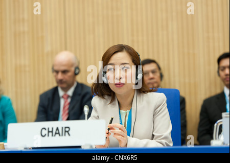 HRH Princess Bajrakitiyabha Mahidol of Thailand, during CCPCJ conference at the UNOV in Vienna, Austria. Stock Photo