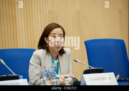 HRH Princess Bajrakitiyabha Mahidol of Thailand, during CCPCJ conference at the UNOV in Vienna, Austria. Stock Photo