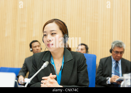 HRH Princess Bajrakitiyabha Mahidol of Thailand, during CCPCJ conference at the UNOV in Vienna, Austria. Stock Photo