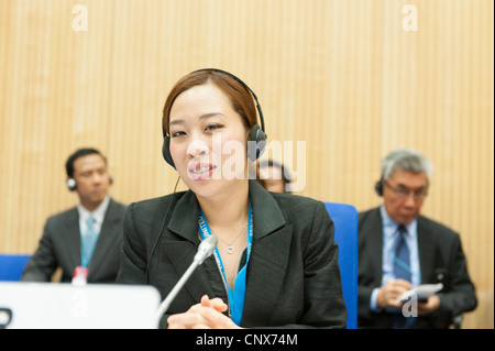 HRH Princess Bajrakitiyabha Mahidol of Thailand, during CCPCJ conference at the UNOV in Vienna, Austria. Stock Photo