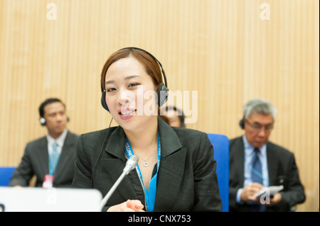 HRH Princess Bajrakitiyabha Mahidol of Thailand, during CCPCJ conference at the UNOV in Vienna, Austria. Stock Photo