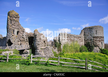 Entrance gate to Pevensey Castle, Pevensey, East Sussex, England, United Kingdom Stock Photo