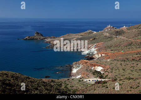 coastal landscape in Cabo de Gata, Spain, Almeria Stock Photo