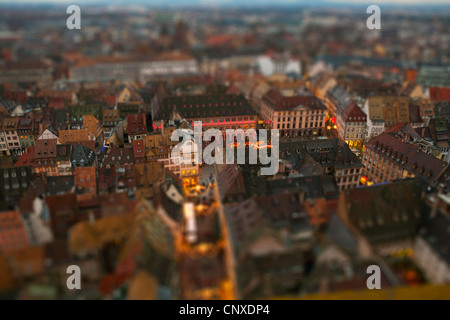 Tilt-shift of an abundance of apartment buildings in a residential district, Strasbourg, France Stock Photo