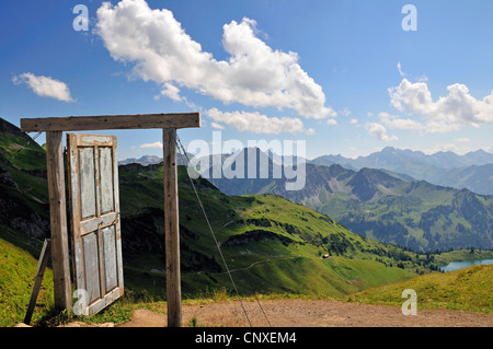 part of the projekt 'Open the door to another world', Porta Alpinae at Nebelhorn, Germany, Bavaria, Allgaeu, Allgaeu Alps Stock Photo