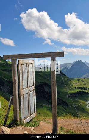 part of the projekt 'Open the door to another world', Porta Alpinae at Nebelhorn, Germany, Bavaria, Allgaeu, Allgaeu Alps Stock Photo