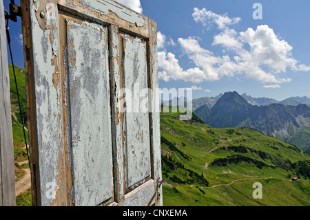 part of the projekt 'Open the door to another world', Porta Alpinae at Nebelhorn, Germany, Bavaria, Allgaeu, Allgaeu Alps Stock Photo