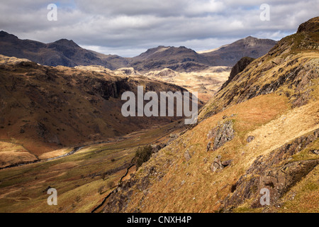Scafell and upper Eskdale, Lake District National Park, Cumbria Stock Photo