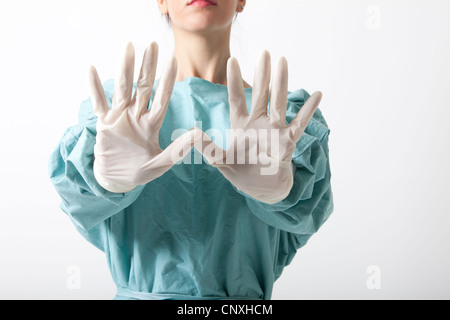 doctor with latex gloves Stock Photo