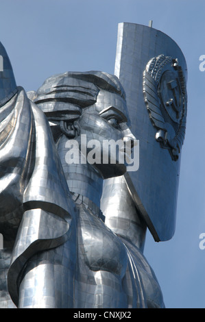 Soviet era monument to the Mother Motherland by Soviet sculptor Yevgeny Vuchetich in Kiev, Ukraine. Stock Photo