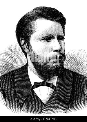 Wilhelm Nikolaus Alexander Friedrich Karl Heinrich von Oranien-Nassau, portrait, historical engraving, 1888 Stock Photo