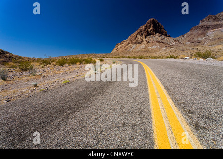 Route 66 in desert landscape, USA, Arizona Stock Photo