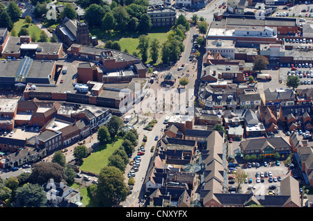 An aerial view of Cannock town centre Staffordshire Uk Stock Photo