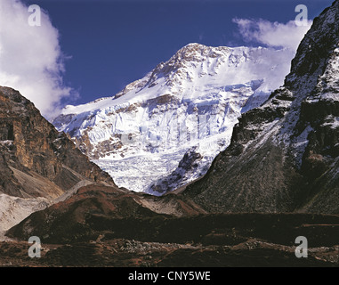 Kangbachen and Kangchenjunga range, Nepal, Kangchenjunga Stock Photo