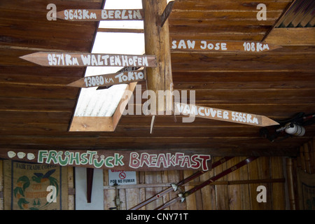 Sign in the German bakery, Nuevo Arenal, Costa Rica Stock Photo