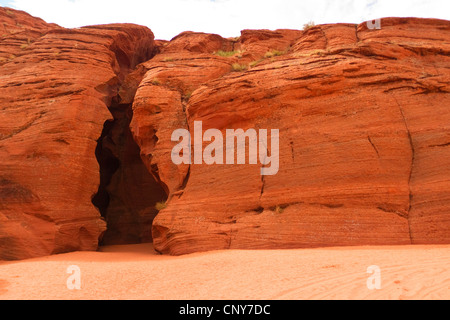 rock crevice in sandstone formation, entrance of the Slot Canyon, USA, Arizona, Upper Antelope Canyon, Navajo Nation Reservation Stock Photo