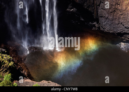 Wallaman Falls with rainbow, Australia, Queensland, Girringun National Park, Ingham Stock Photo