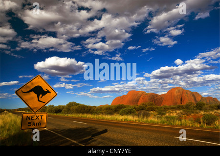 road at the Kata Tjuta, Australia, Northern Territory, Uluru-Kata Tjuta National Park Stock Photo