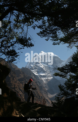 Mount Kangtega (6,782 m) in the Himalayas in Khumbu region, Nepal. Stock Photo