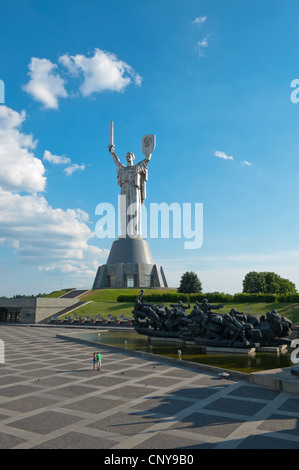 Rodina Mat - The Motherland Monument and The National Museum of the History of the Great Patriotic War 1941-1945, Kiev, Ukraine, Stock Photo