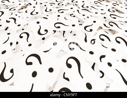 Question mark symbol on paper stickers Stock Photo
