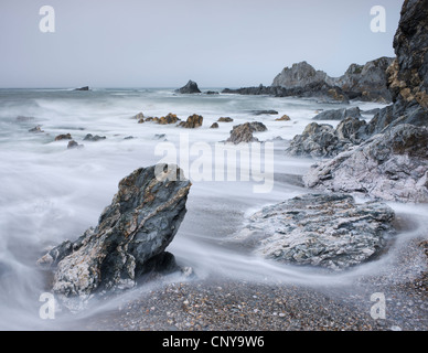 Rocky shore of Rockham Bay near Morte Point, North Devon, England. Summer (June) 2010. Stock Photo