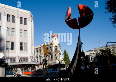 Phil Price's Nucleus sculpture on High Street, city central, Christchurch. Stock Photo
