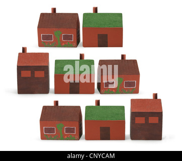 Wooden Miniature Houses Stock Photo