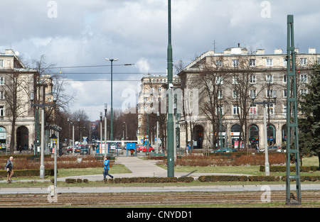 The Socialist Realist architecture of Nowa Huta - a district and tourist attraction of Krakow. Poland. Stock Photo