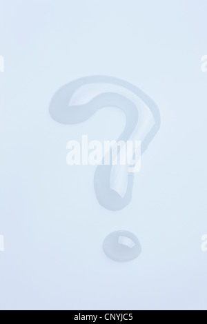 The question mark shaped water drop Stock Photo